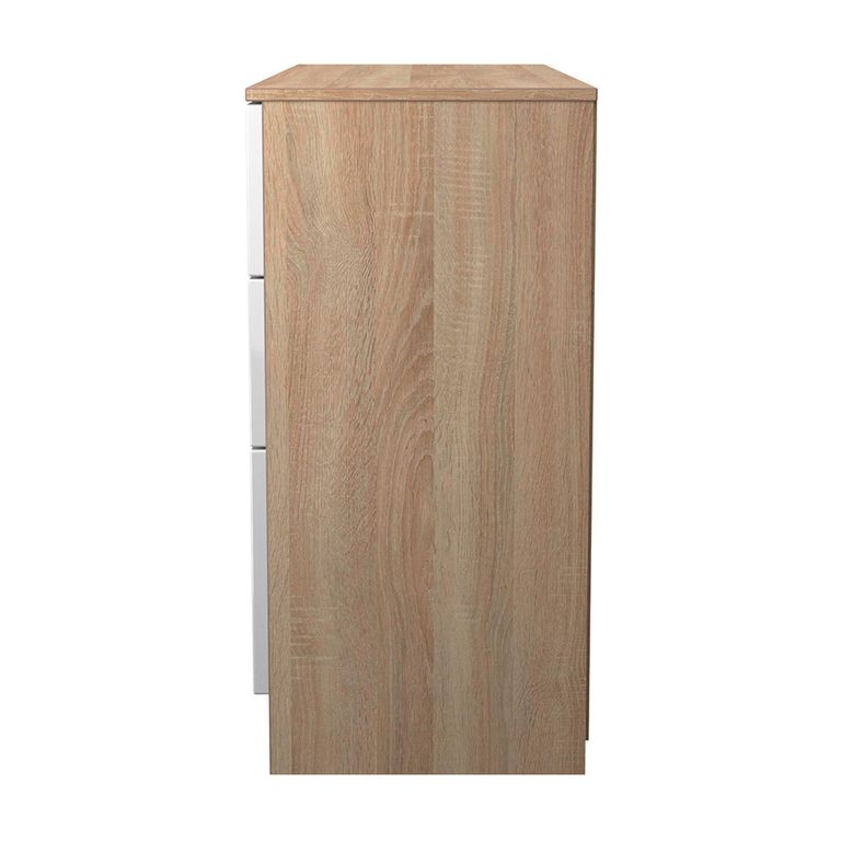 Milan Chest - Midi - 6 Drawer - White Gloss and Oak