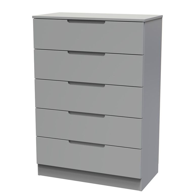 Milan Chest - 5 Drawer - Grey