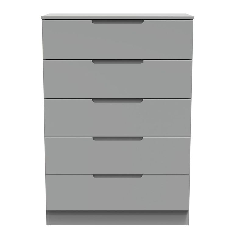 Milan Chest - 5 Drawer - Grey