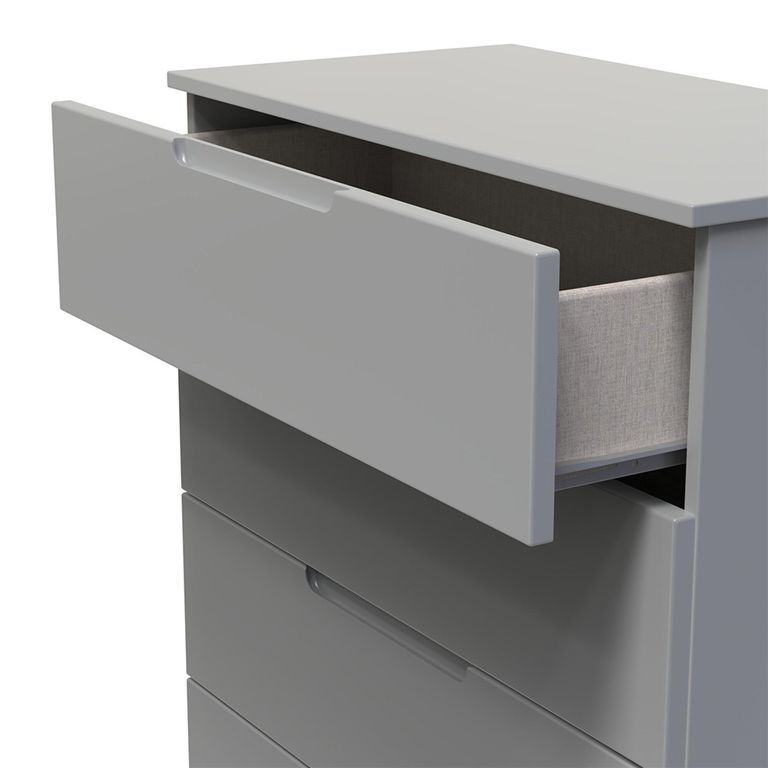 Milan Chest - 5 Drawer - Grey