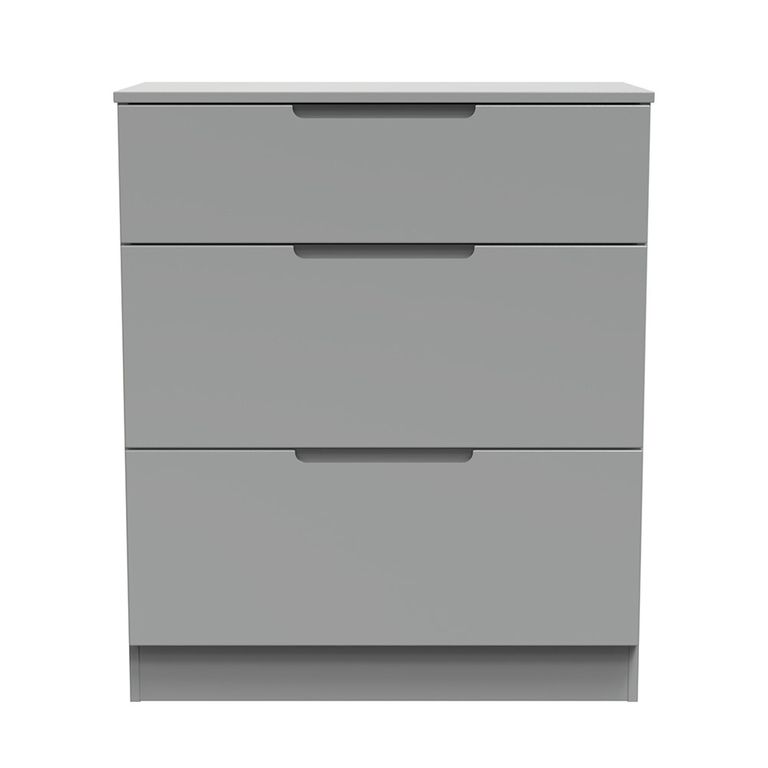 Milan Chest - Deep - 3 Drawer - Grey