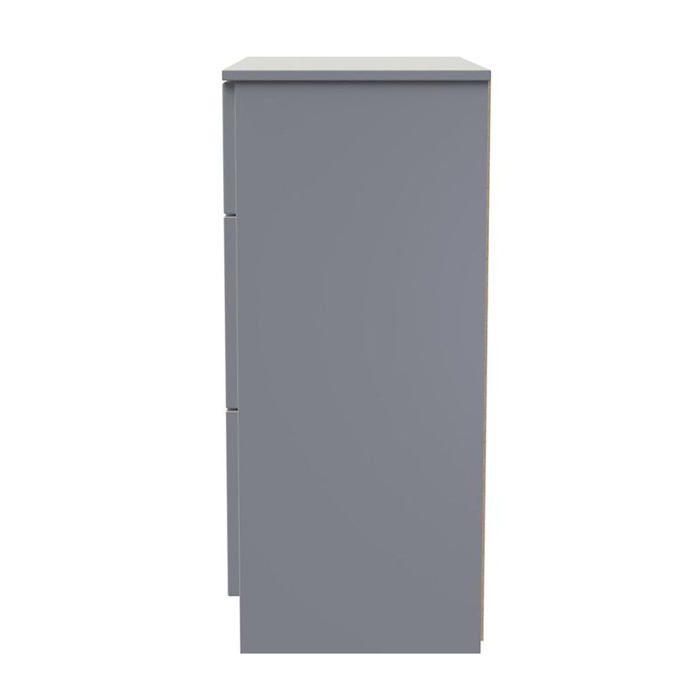 Milan Chest - Deep - 3 Drawer - Grey