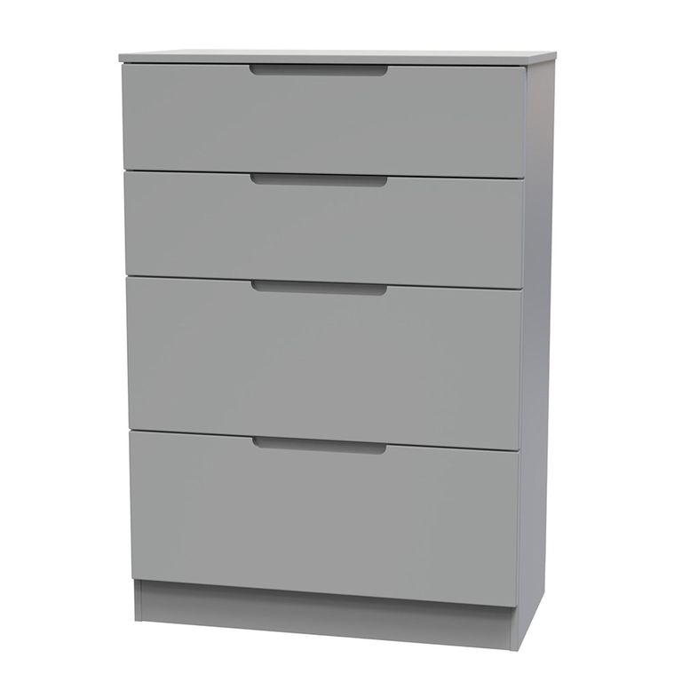 Milan Chest - Deep - 4 Drawer - Grey