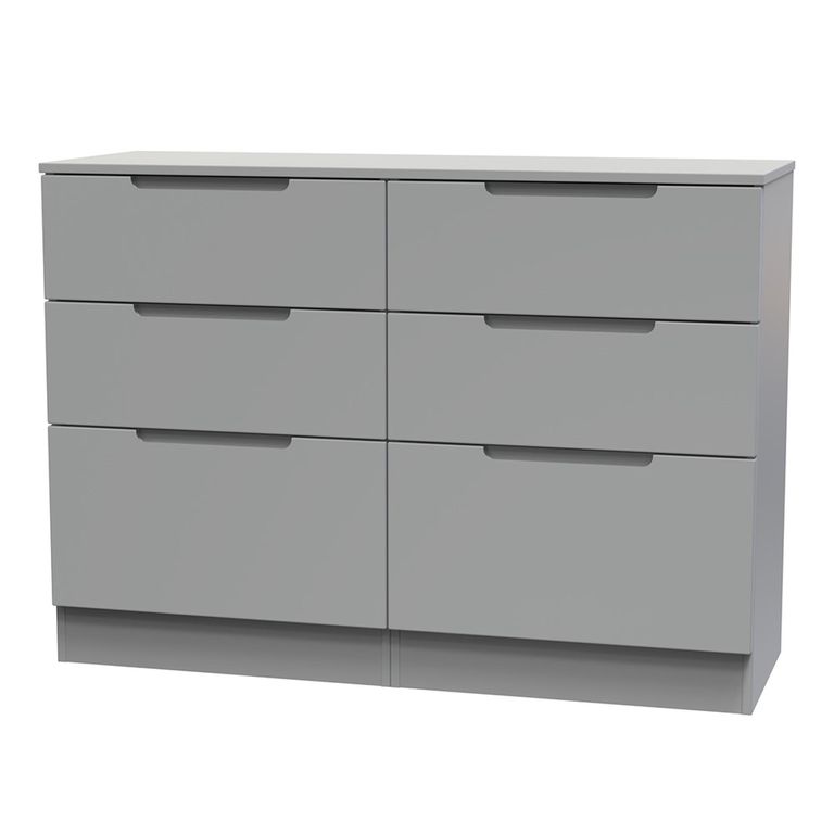 Milan Chest - Midi - 6 Drawer - Grey