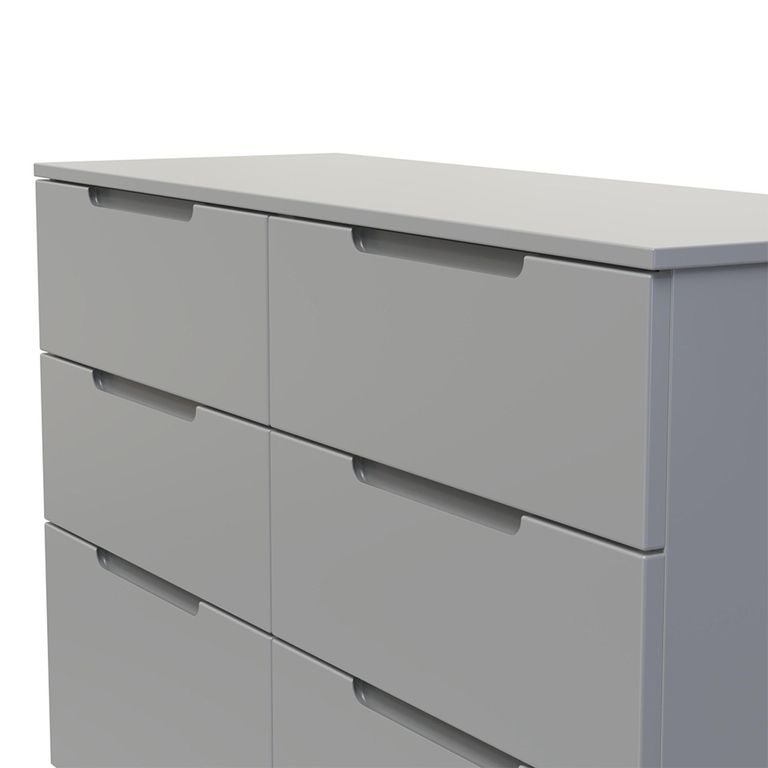Milan Chest - Midi - 6 Drawer - Grey