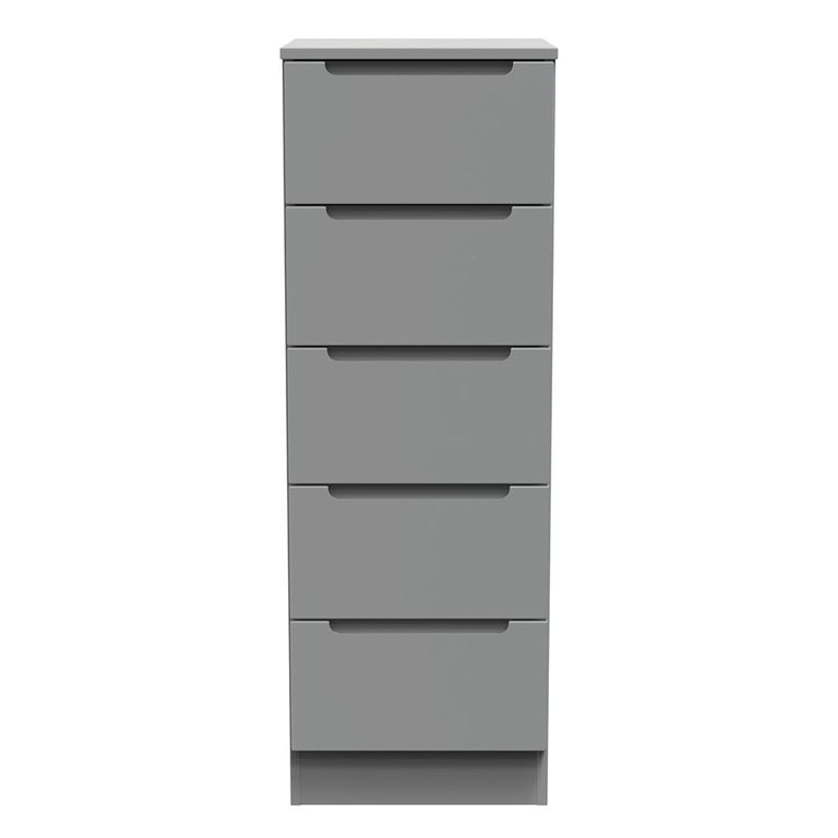 Milan Chest - Narrow - 5 Drawer - Grey