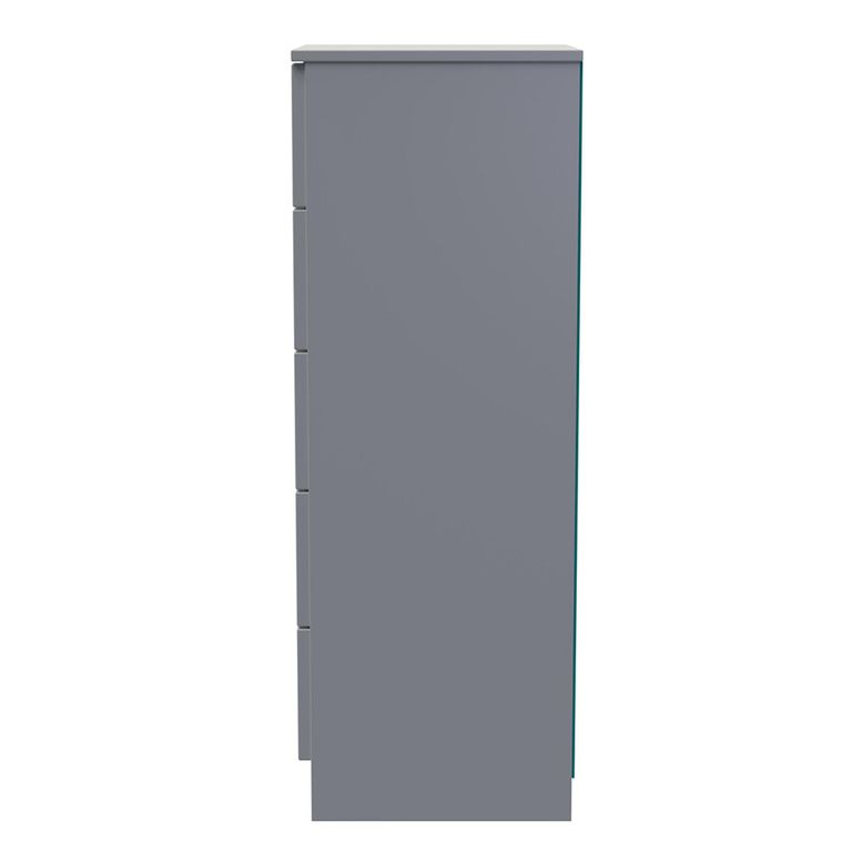 Milan Chest - Narrow - 5 Drawer - Grey
