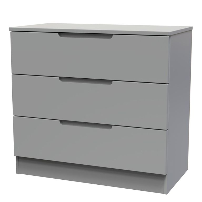 Milan Chest - Small - 3 Drawer - Grey