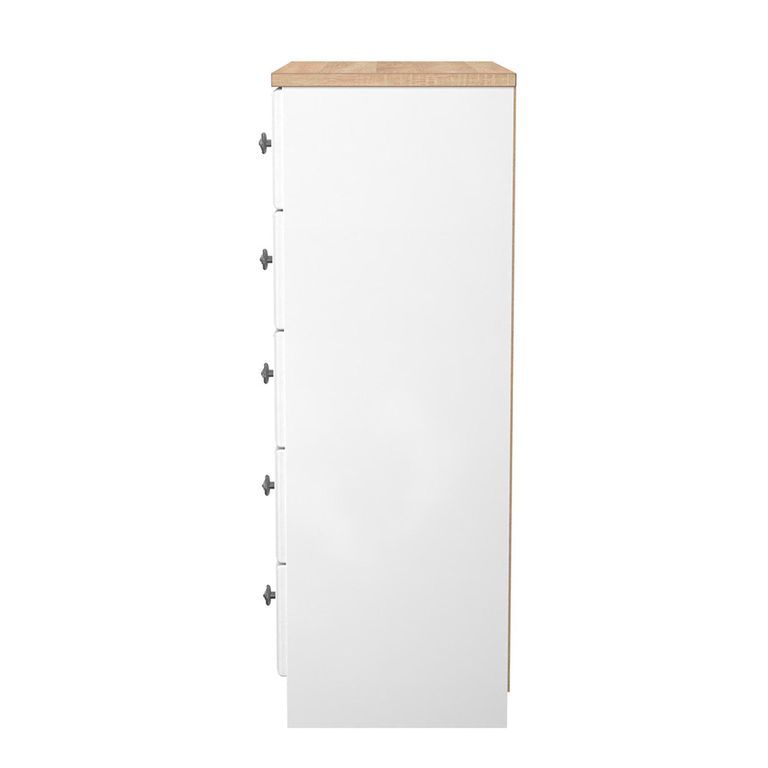 Norfolk Chest - 5 Drawer - White and Oak