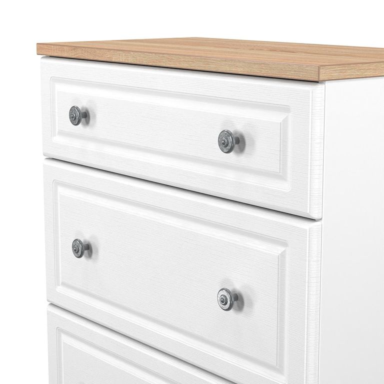 Norfolk Chest - Deep - 3 Drawer - White and Oak