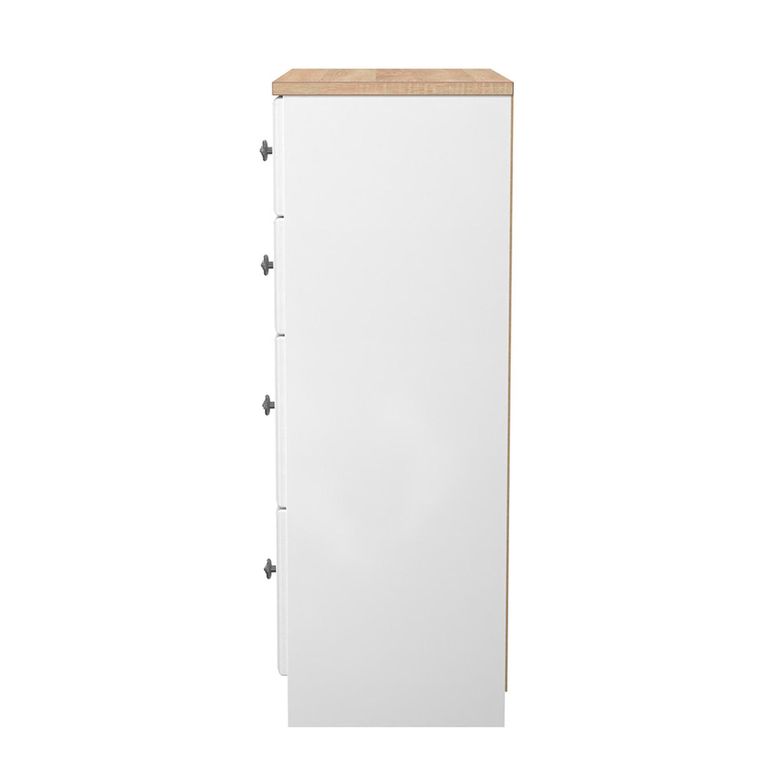 Norfolk Chest - Deep - 4 Drawer - White and Oak