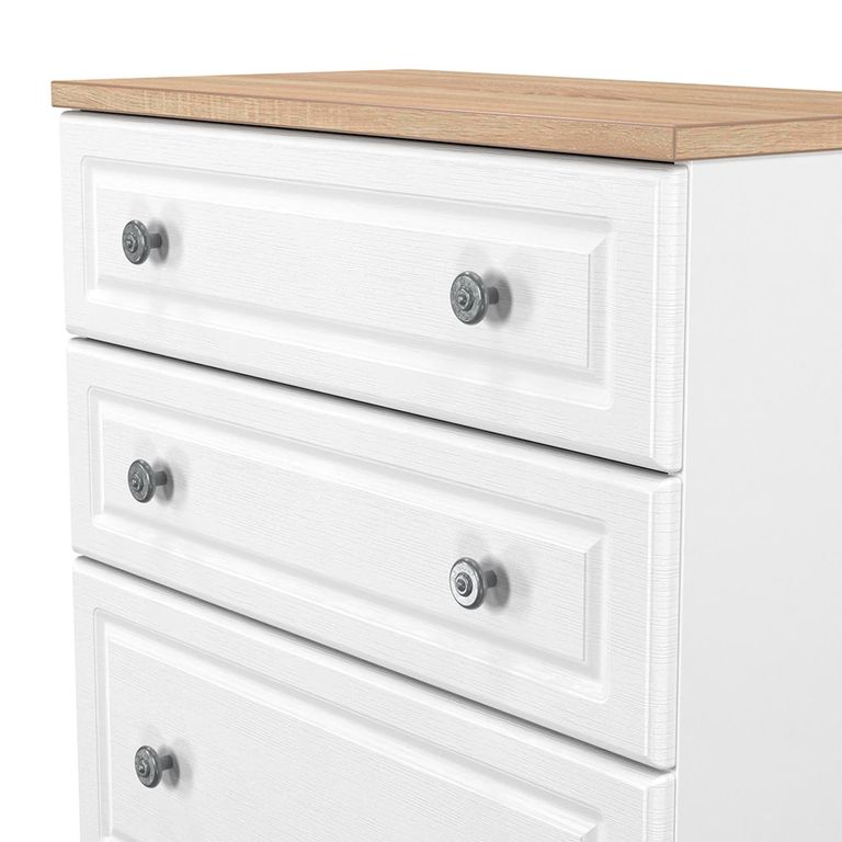 Norfolk Chest - Deep - 4 Drawer - White and Oak
