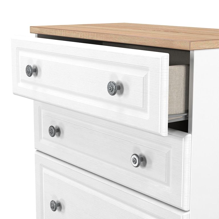 Norfolk Chest - Deep - 4 Drawer - White and Oak