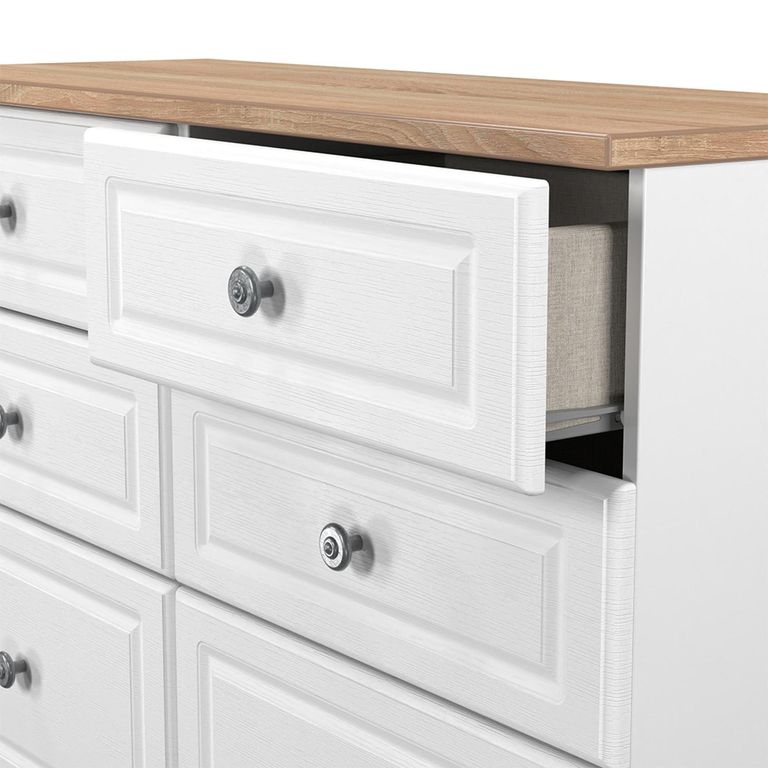 Norfolk Chest - Midi - 6 Drawer - White and Oak