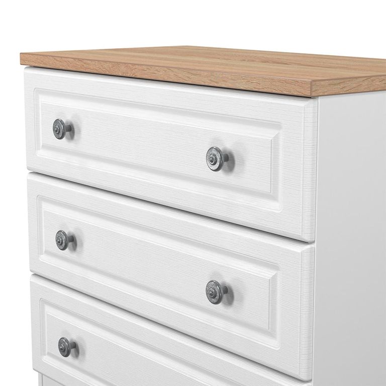 Norfolk Chest - Small - 3 Drawer - White and Oak