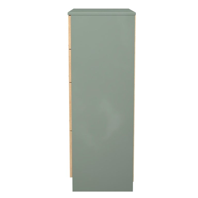 Java Fluted Chest - 4 Drawer - Deep - Natural and Reed Green