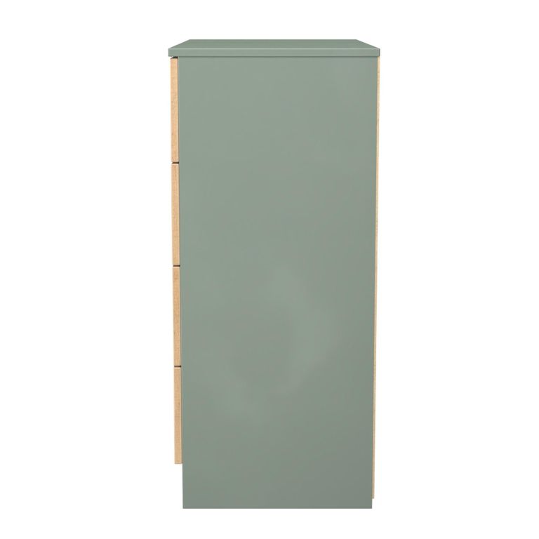 Java Fluted Chest - 4 Drawer - Natural and Reed Green