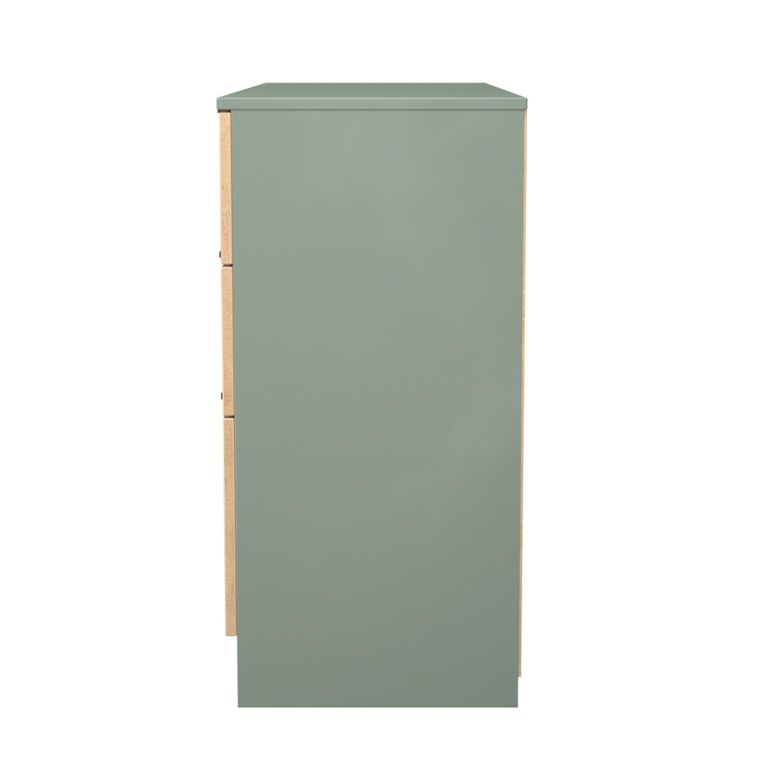 Java Fluted Chest - 6 Drawer - Midi - Natural and Reed Green