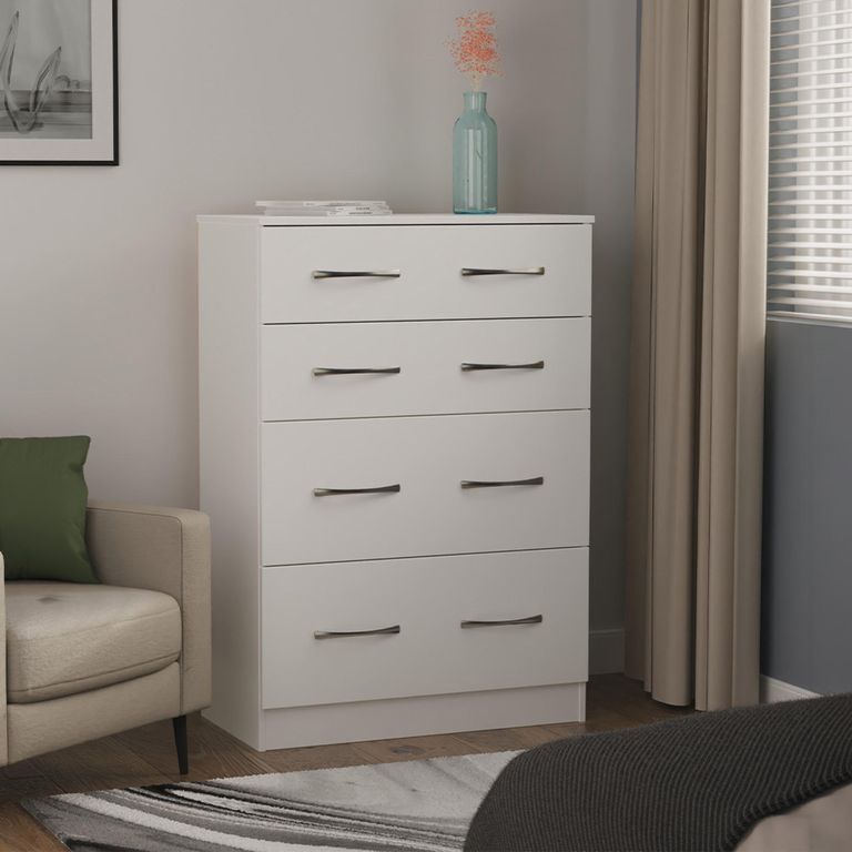 Avon Chest - 4 Drawer - Deep - White