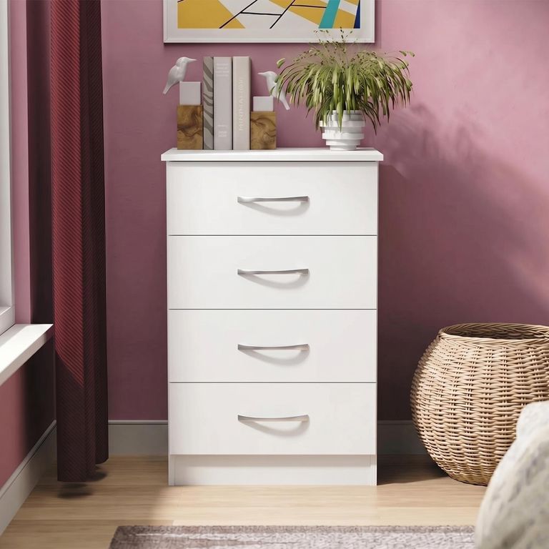 Avon Chest - 4 Drawer - Midi - White