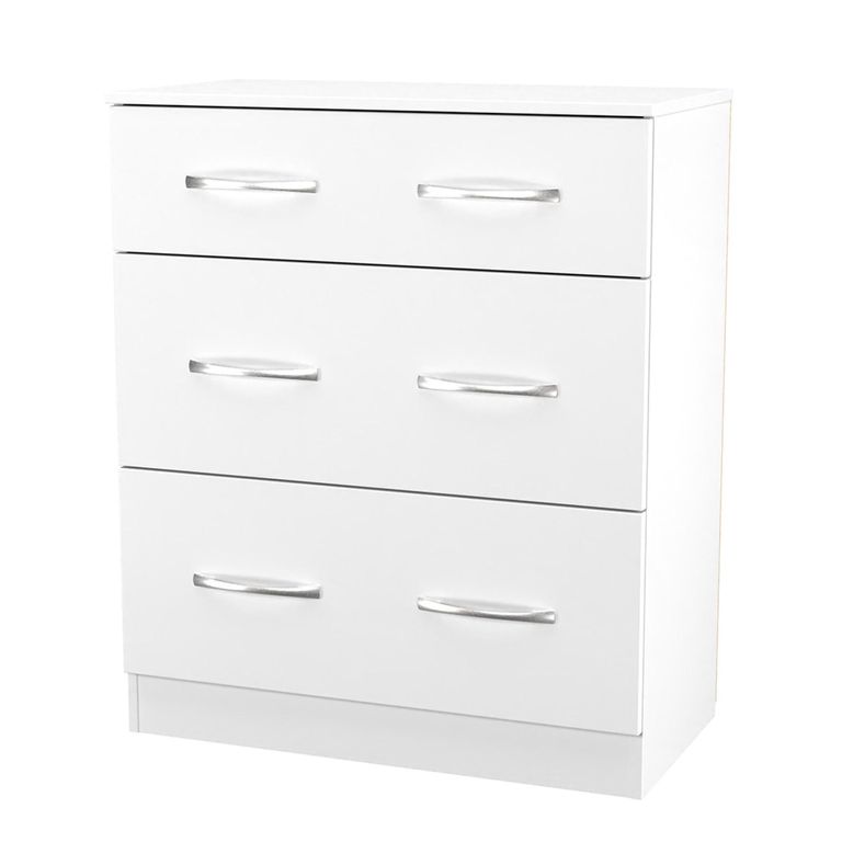Avon Chest - 3 Drawer - Deep - White