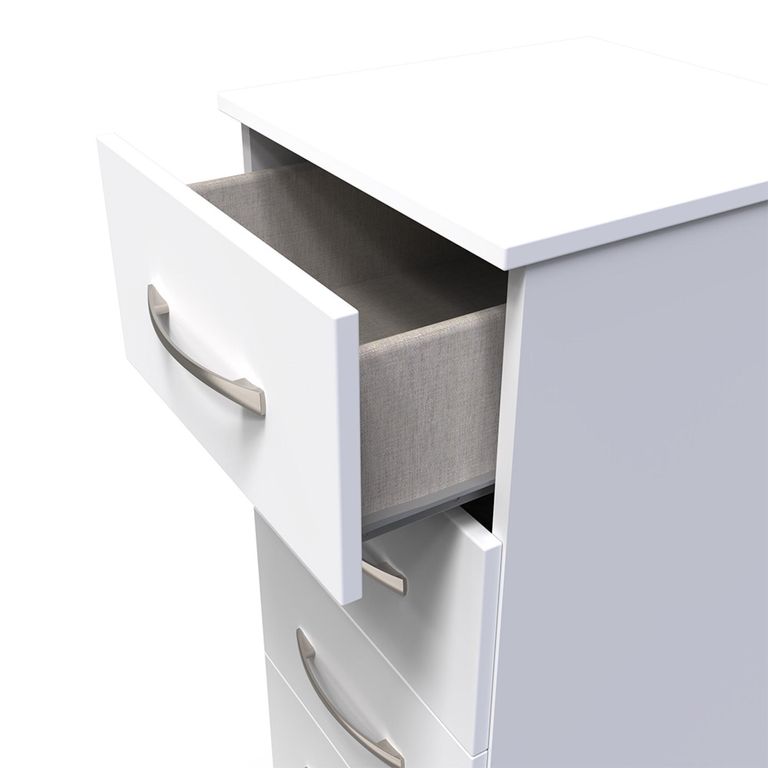 Avon Chest - 5 Drawer - Narrow - White