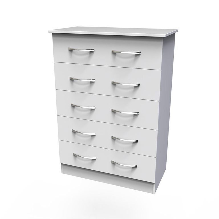 Avon Chest - 5 Drawer - White