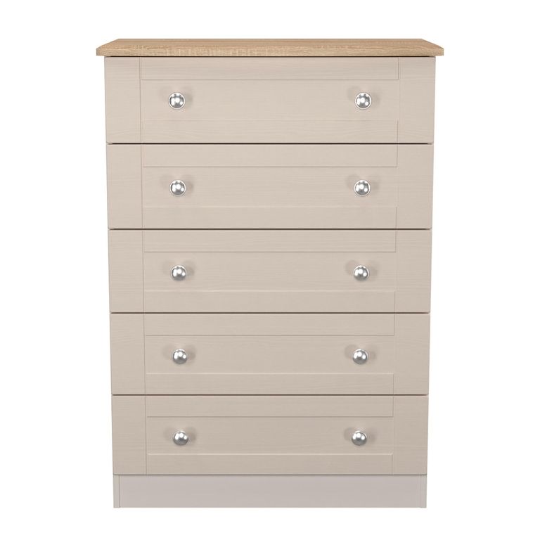 Sussex Chest - 5 Drawer - Cashmere and Oak