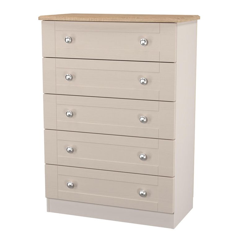 Sussex Chest - 5 Drawer - Cashmere and Oak