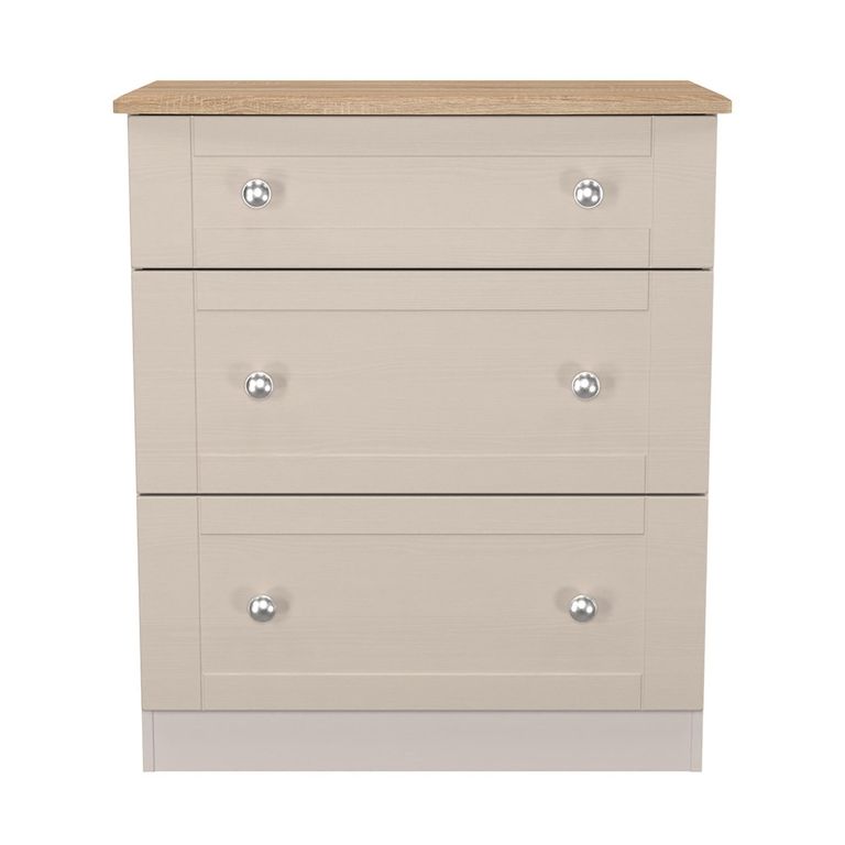 Sussex Deep Chest - 3 Drawer - Cashmere and Oak
