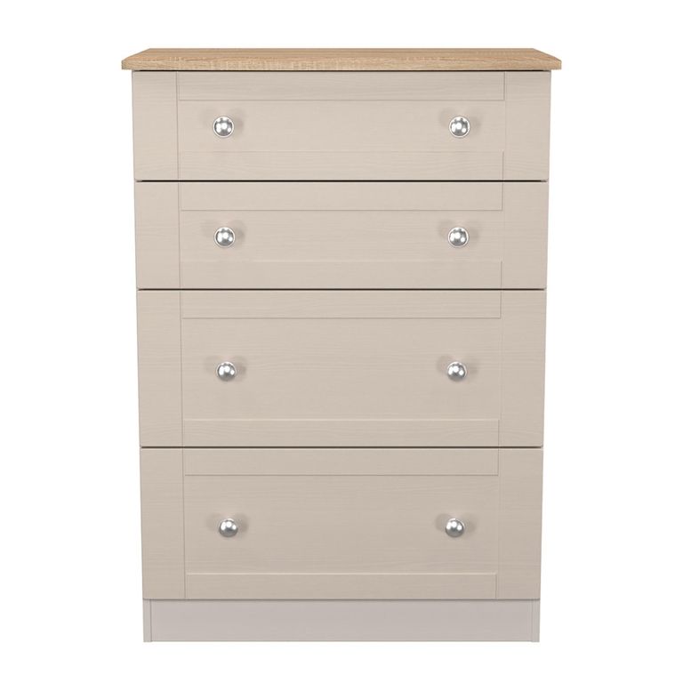 Sussex Deep Chest - 4 Drawer - Cashmere and Oak