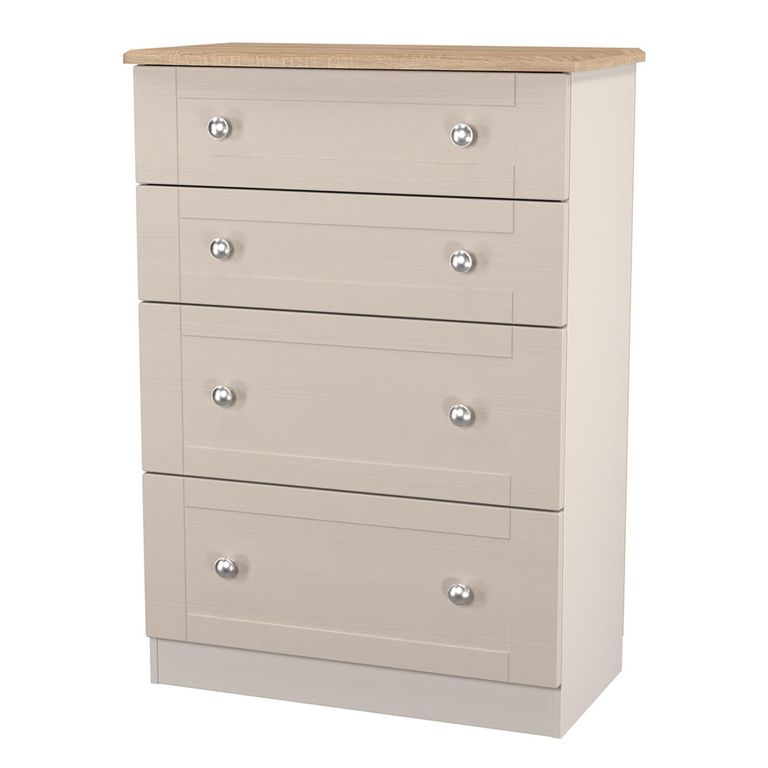 Sussex Deep Chest - 4 Drawer - Cashmere and Oak