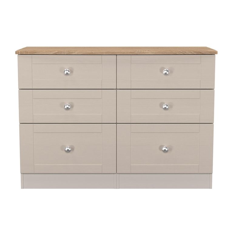Sussex Midi Chest - 6 Drawer - Cashmere and Oak