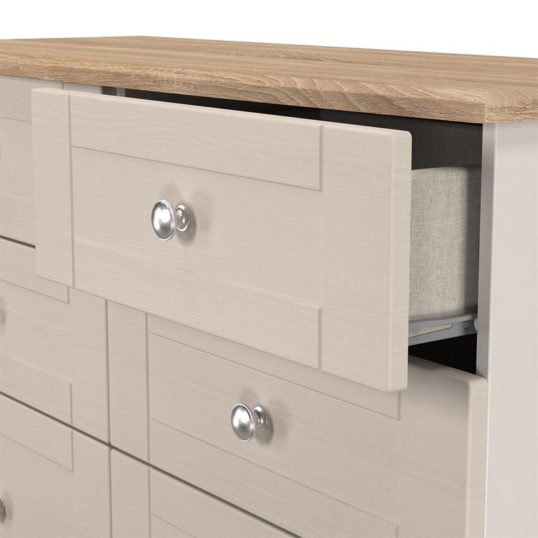 Sussex Midi Chest - 6 Drawer - Cashmere and Oak