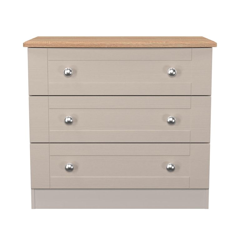Sussex Small Chest - 3 Drawer - Cashmere and Oak