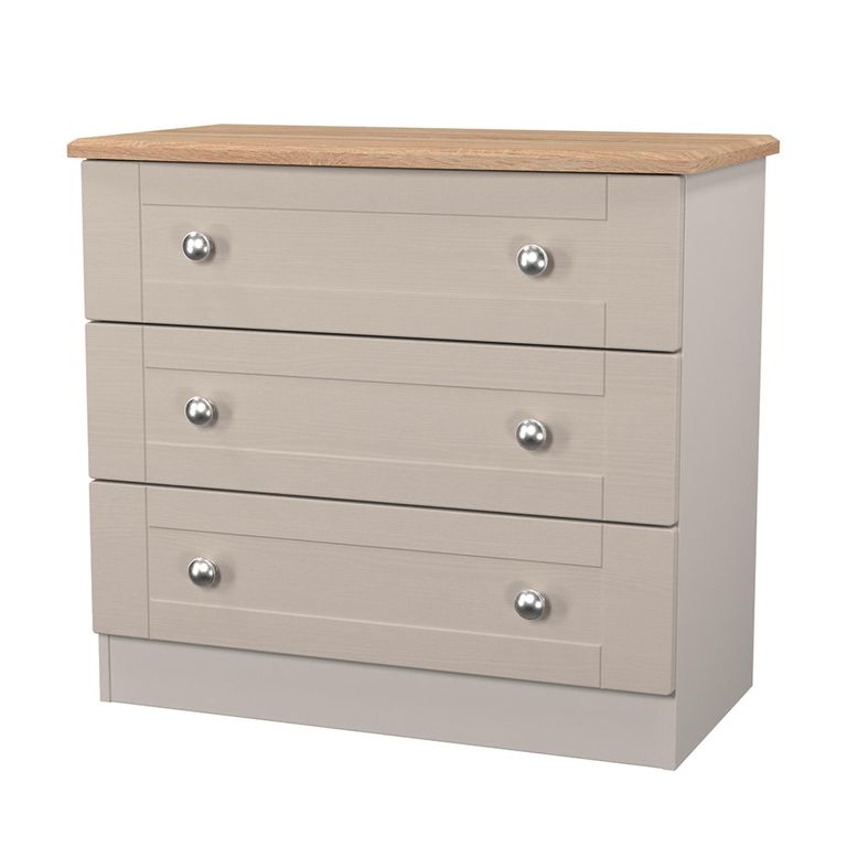 Sussex Small Chest - 3 Drawer - Cashmere and Oak