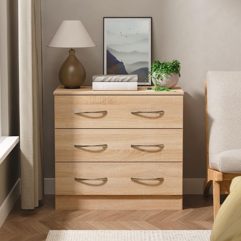 Avon Chest - 3 Drawer - Small - Oak