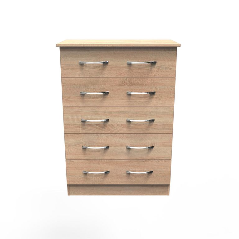 Avon Chest - 5 Drawer - Oak