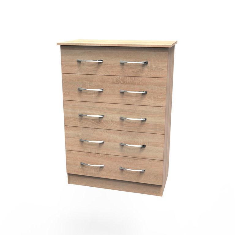 Avon Chest - 5 Drawer - Oak