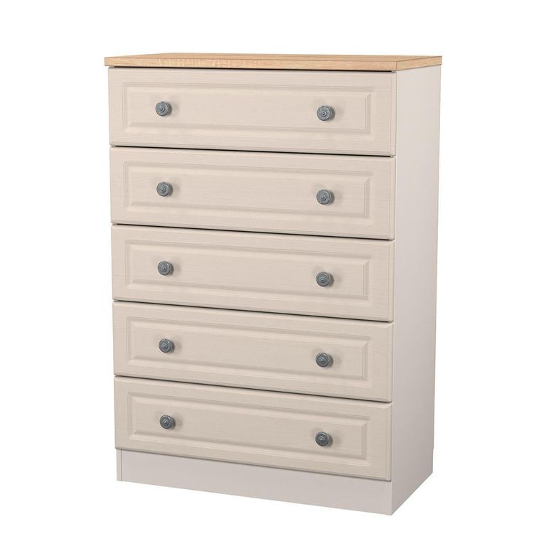 Norfolk Chest - 5 Drawer - Cashmere and Oak