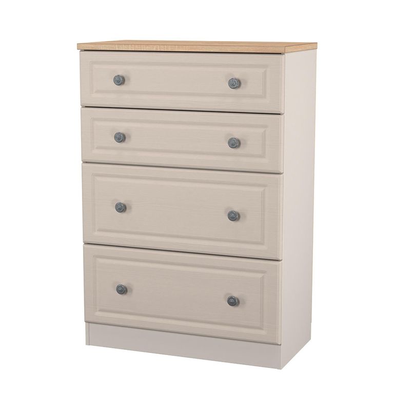 Norfolk Chest - Deep - 4 Drawer - Cashmere and Oak