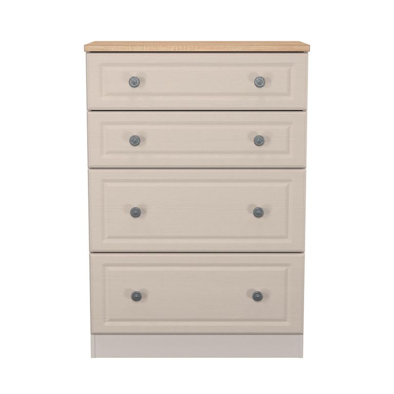 Norfolk Chest - Deep - 4 Drawer - Cashmere and Oak