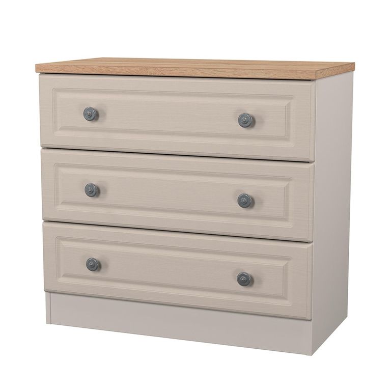 Norfolk Chest - Small - 3 Drawer - Cashmere and Oak