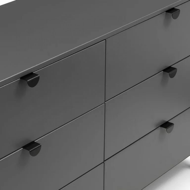 Clearance - Chloe Chest of Drawers - 6 Drawer - Wide - Grey - FSS17278
