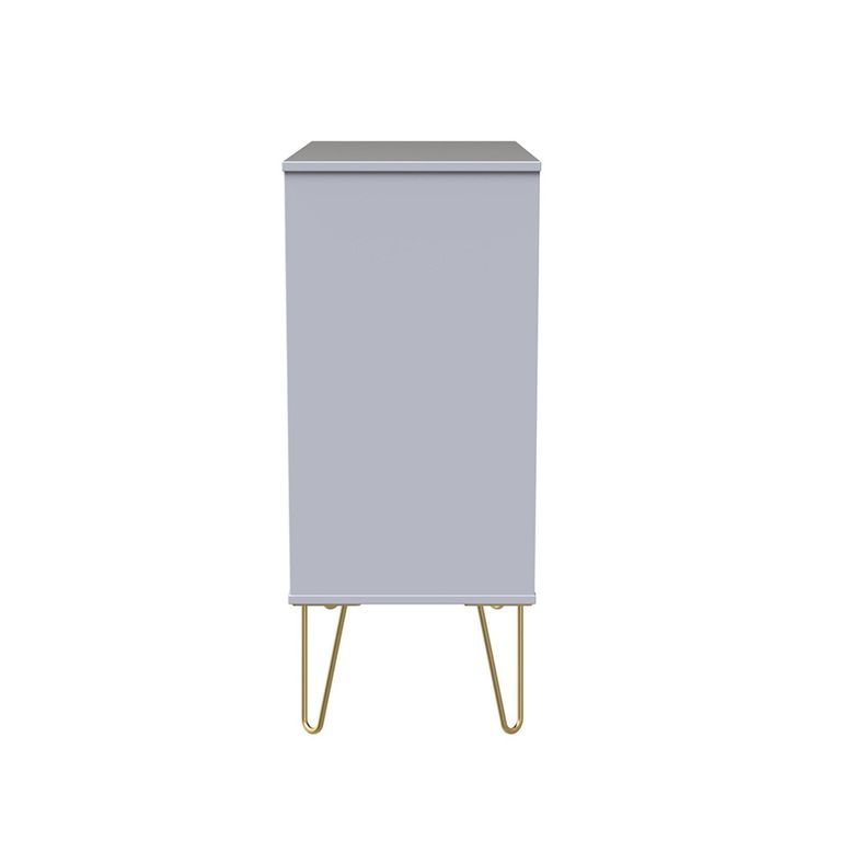 Diamond Chest - 4 Drawer - with Gold Hairpin Legs - Pink and White