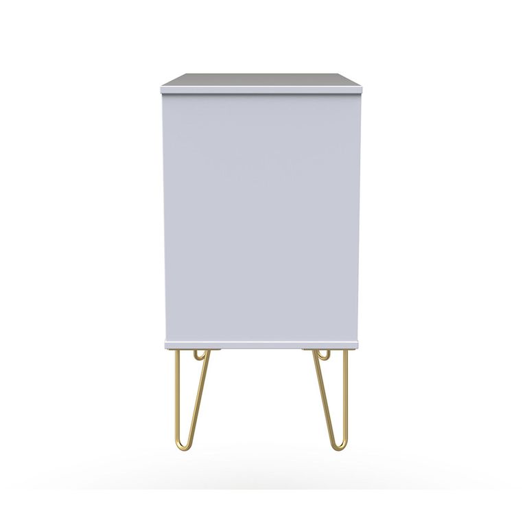 Diamond Small Chest - 3 Drawer - with Gold Hairpin Legs - Pink and White
