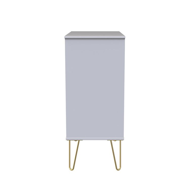 Diamond Chest - 4 Drawer - with Gold Hairpin Legs - Black and White