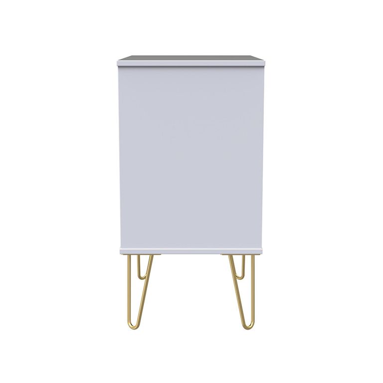 Diamond Midi Chest - 3 Drawer - with Gold Hairpin Legs - Black and White