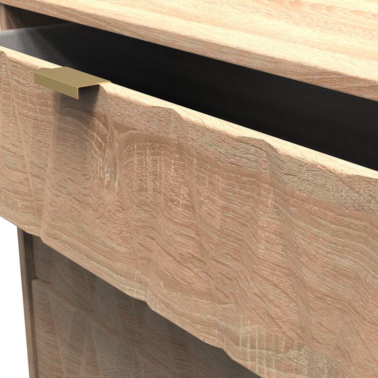 Diamond Chest - 4 Drawer - with Gold Hairpin Legs - Oak
