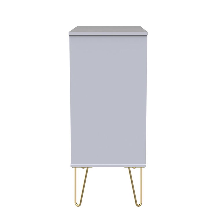 Diamond Chest - 4 Drawer - with Gold Hairpin Legs - White
